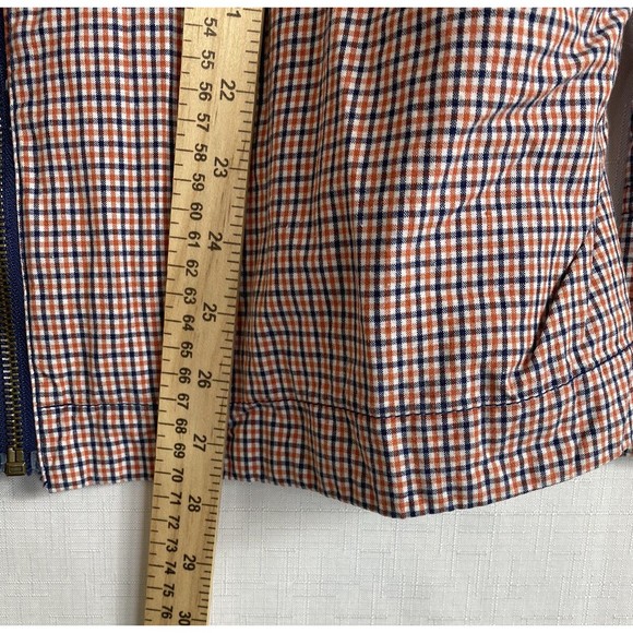 Roxy Hooded Jacket Juniors Size XL Plaid Full Zip Navy Blue Red Cinchable Tie - Picture 14 of 15